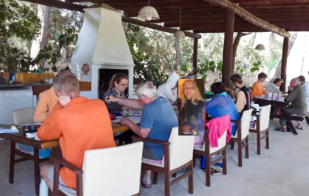 retreat people painting